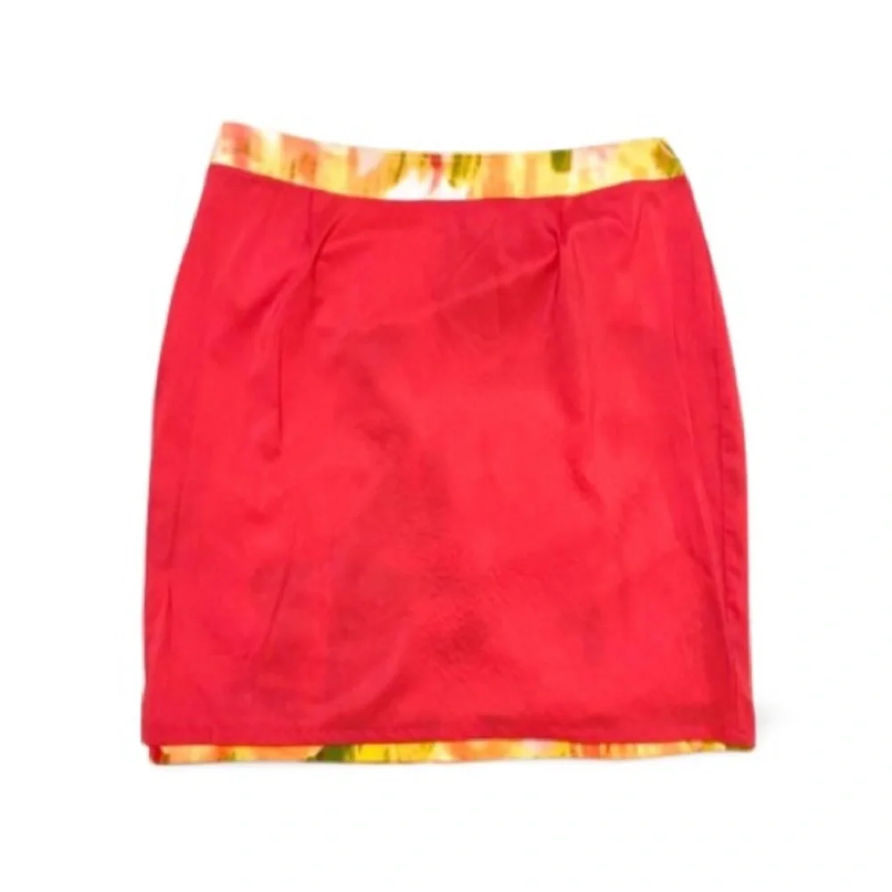 Jones New York Collection Pink, Lime, Yellow, & White Stretch Skirt - Size 16 - Picture 6 of 10